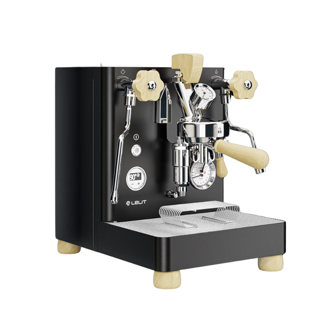 Lelit Bianca Espressomaschine – Edelstahl, Doppelmanometer, Holzdetails Espressomaschinen Lelit Schwarz - Rheinland.Coffee