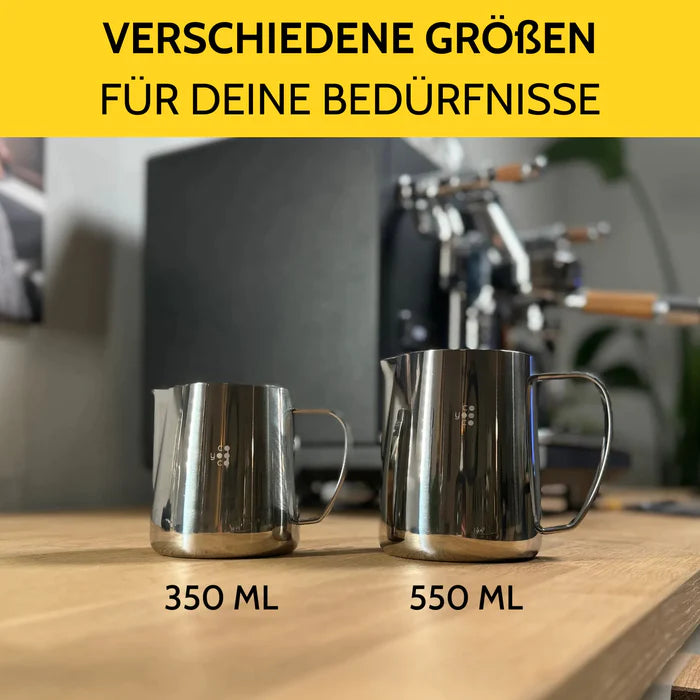 Milchkännchen Edelstahl Silber 350 ml oder 590 ml mit Skala von COYOOCO Milchkännchen COYOOCO    - Rheinland.Coffee