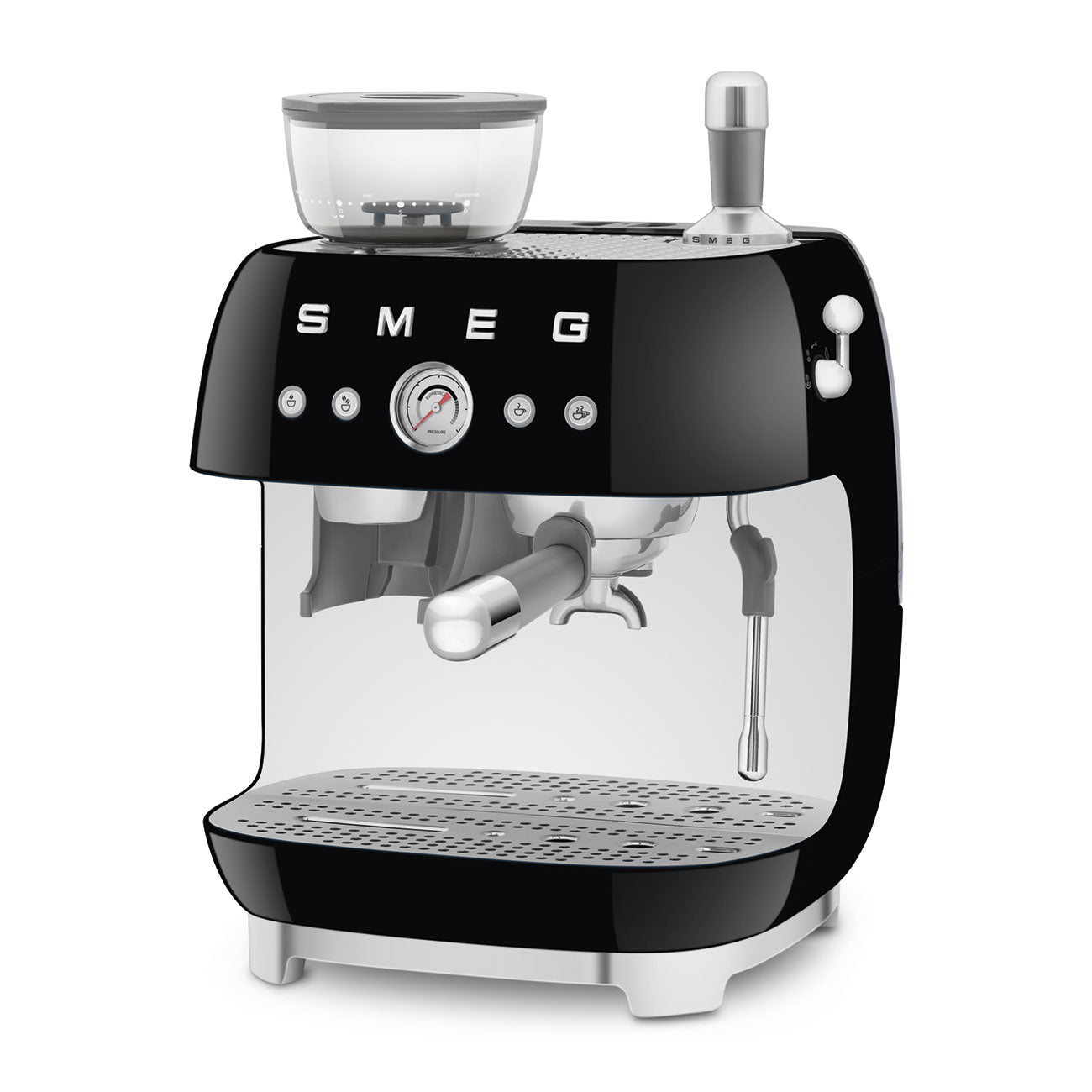 SMEG Siebträger Espressomaschine mit Mühle 50's Style Espressomaschinen SMEG Schwarz   - Rheinland.Coffee