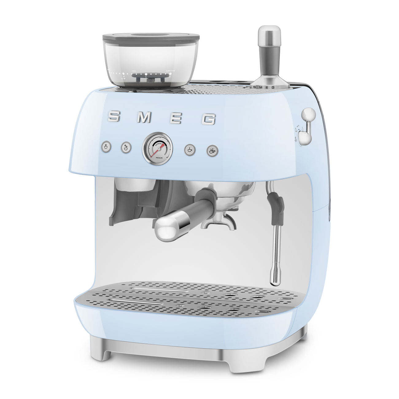 SMEG Siebträger Espressomaschine mit Mühle 50's Style Espressomaschinen SMEG Pastellblau   - Rheinland.Coffee