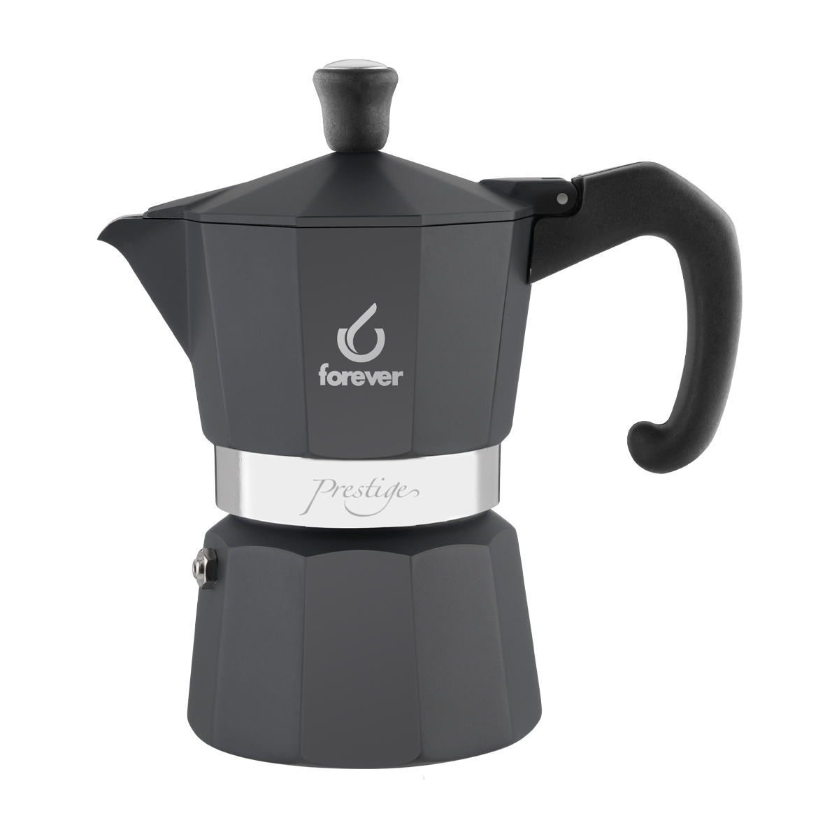 Moka Prestige Noblesse - Mokkakanne - Schwarz und Aluminium 6 Tassen Mokkakanne Forever    - Rheinland.Coffee