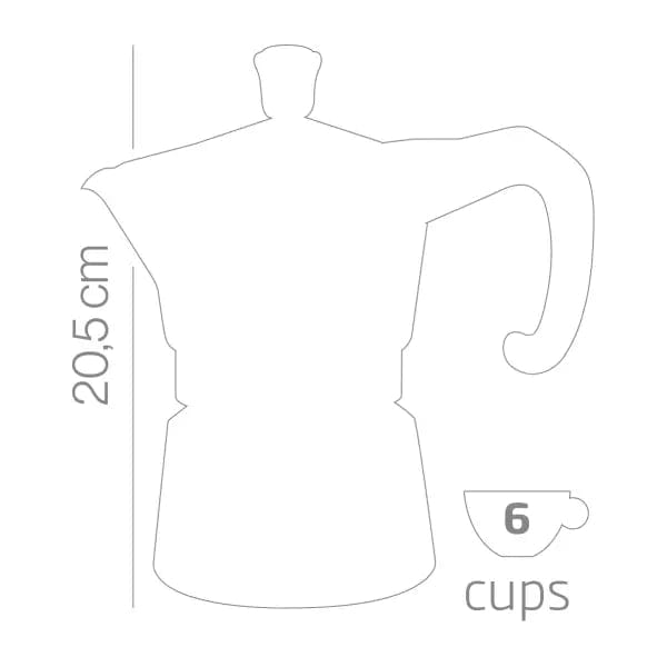 Moka Prestige Noblesse - Mokkakanne - Schwarz und Aluminium 6 Tassen Mokkakanne Forever - Rheinland.Coffee
