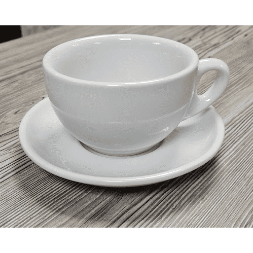 Milchkaffee Tasse und Untertasse Weiß Serie Palermo von Nuova Point 290 ml Kaffee- und Teetassen Nuova Point    - Rheinland.Coffee