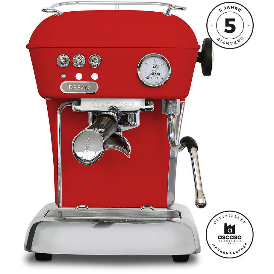 Ascaso dream ONE - Verschiedene Farben - Schnelle Aufheizzeit Espressomaschinen Ascaso Rot   - Rheinland.Coffee