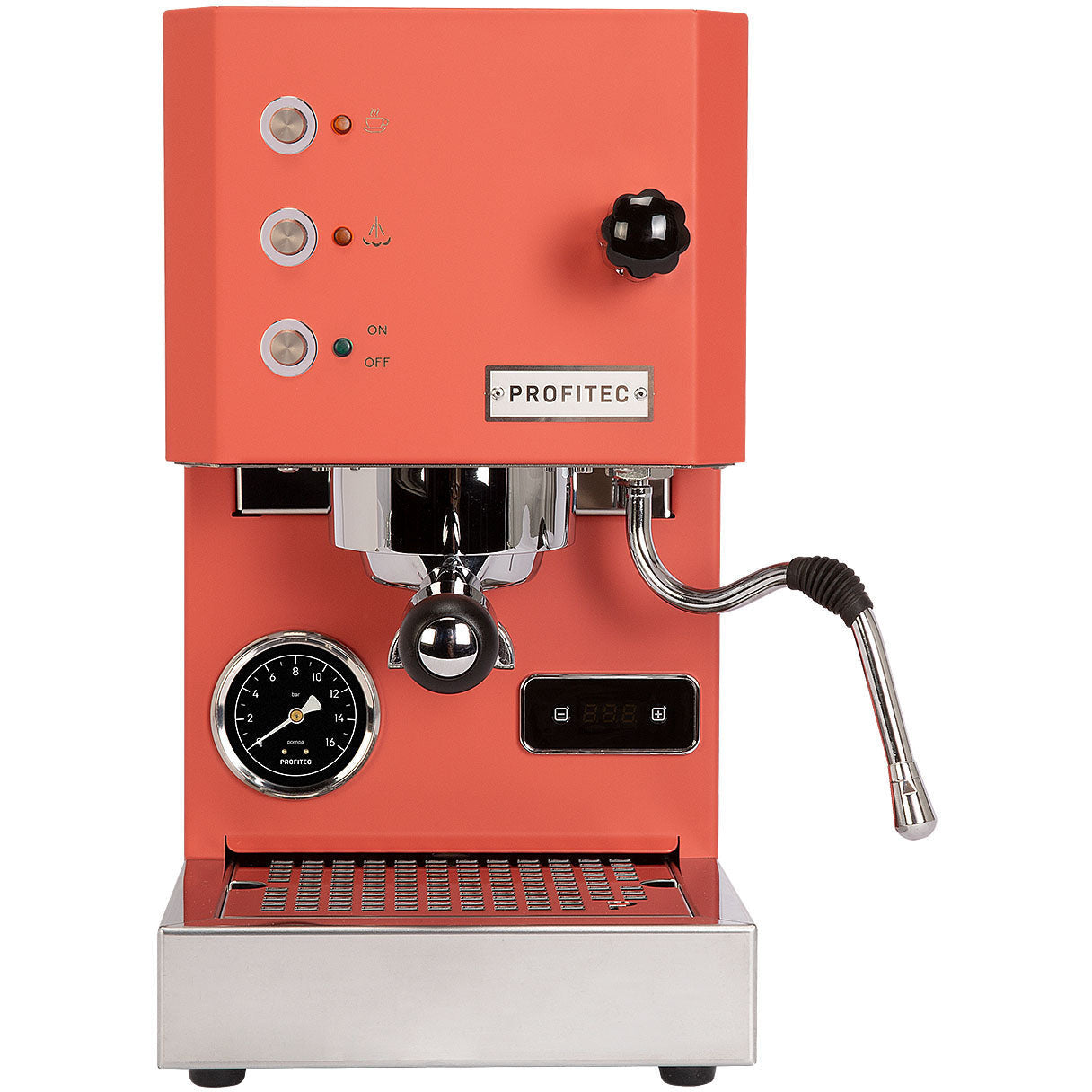 Profitec Go - Einkreiser mit Ringbrühgruppe in verschiedenen Farben mit PID Espressomaschinen Profitec Rot   - Rheinland.Coffee
