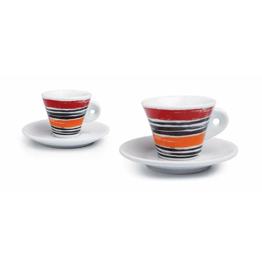 Nuova Point - 6 Tassen - 6 Farben Espresso Tasse - Sonderkollektion Porzellan Espressotasse Nuova Point - Rheinland.Coffee