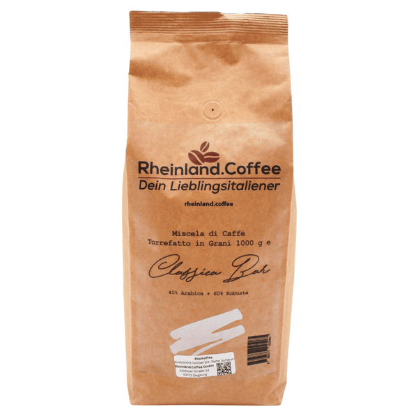 Dein Lieblingsitaliener - Classica Bar - 40% Arabica 60% Robusta geröstet in Sizilien Kaffee Rheinland.Collection 1000 Gramm - Rheinland.Coffee