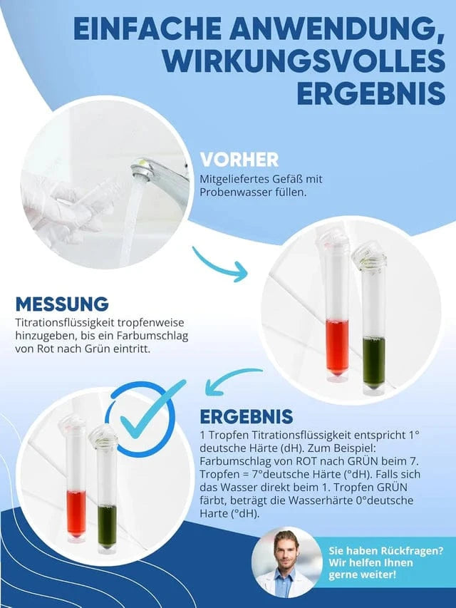 AGUALEVE Wasserhärte Test - Grad deutscher Härte