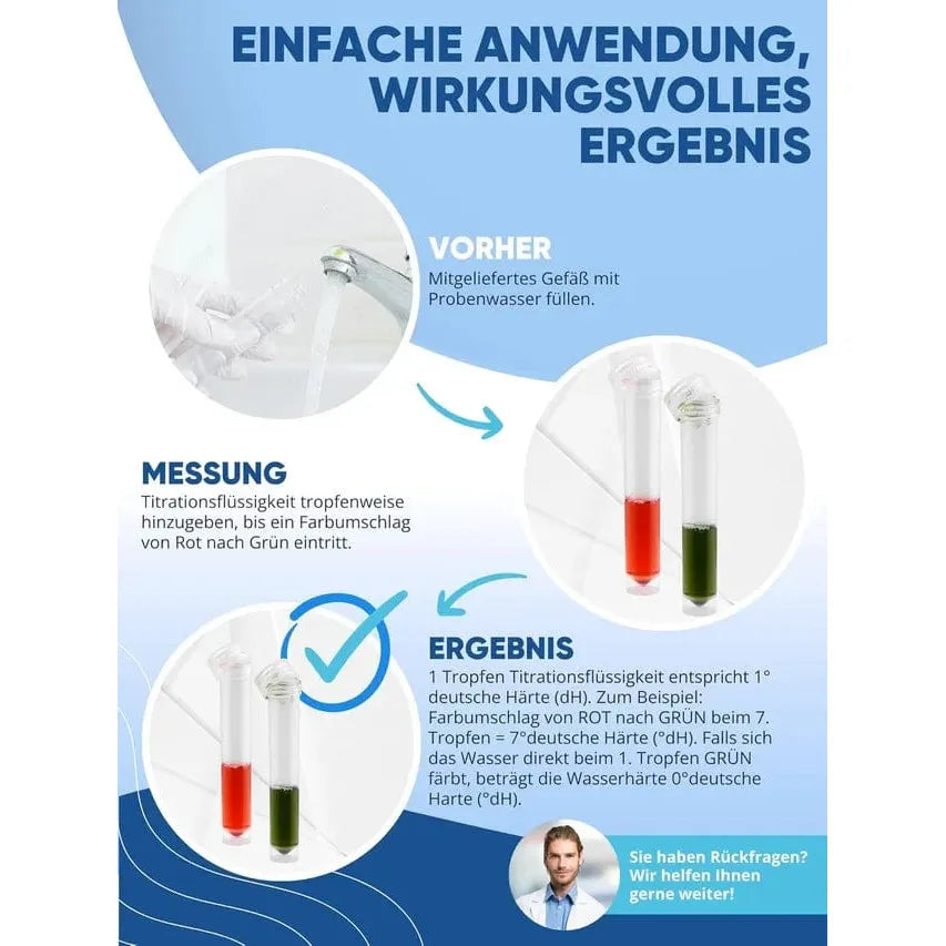 AGUALEVE Wasserhärte Test - Grad deutscher Härte Agualeve Reiniger und Entkalker Rheinland Coffee