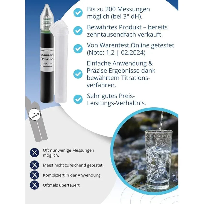 AGUALEVE Wasserhärte Test - Grad deutscher Härte Reiniger und Entkalker Agualeve - Rheinland.Coffee