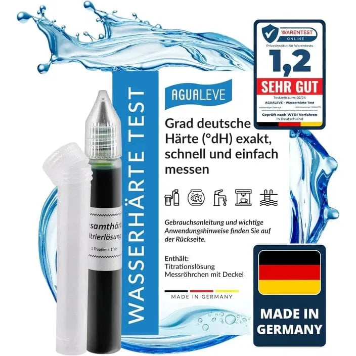 AGUALEVE Wasserhärte Test - Grad deutscher Härte Agualeve Reiniger und Entkalker Rheinland Coffee