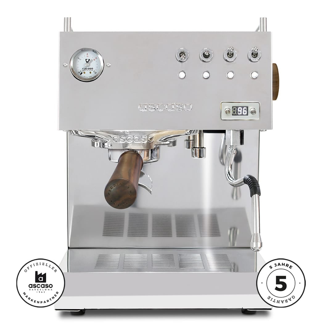 Ascaso Steel DUO PID V3 | Schwarz Chrom oder Weiß | Version 2026 Espressomaschinen Ascaso V2 Chrom / Inox - Rheinland.Coffee
