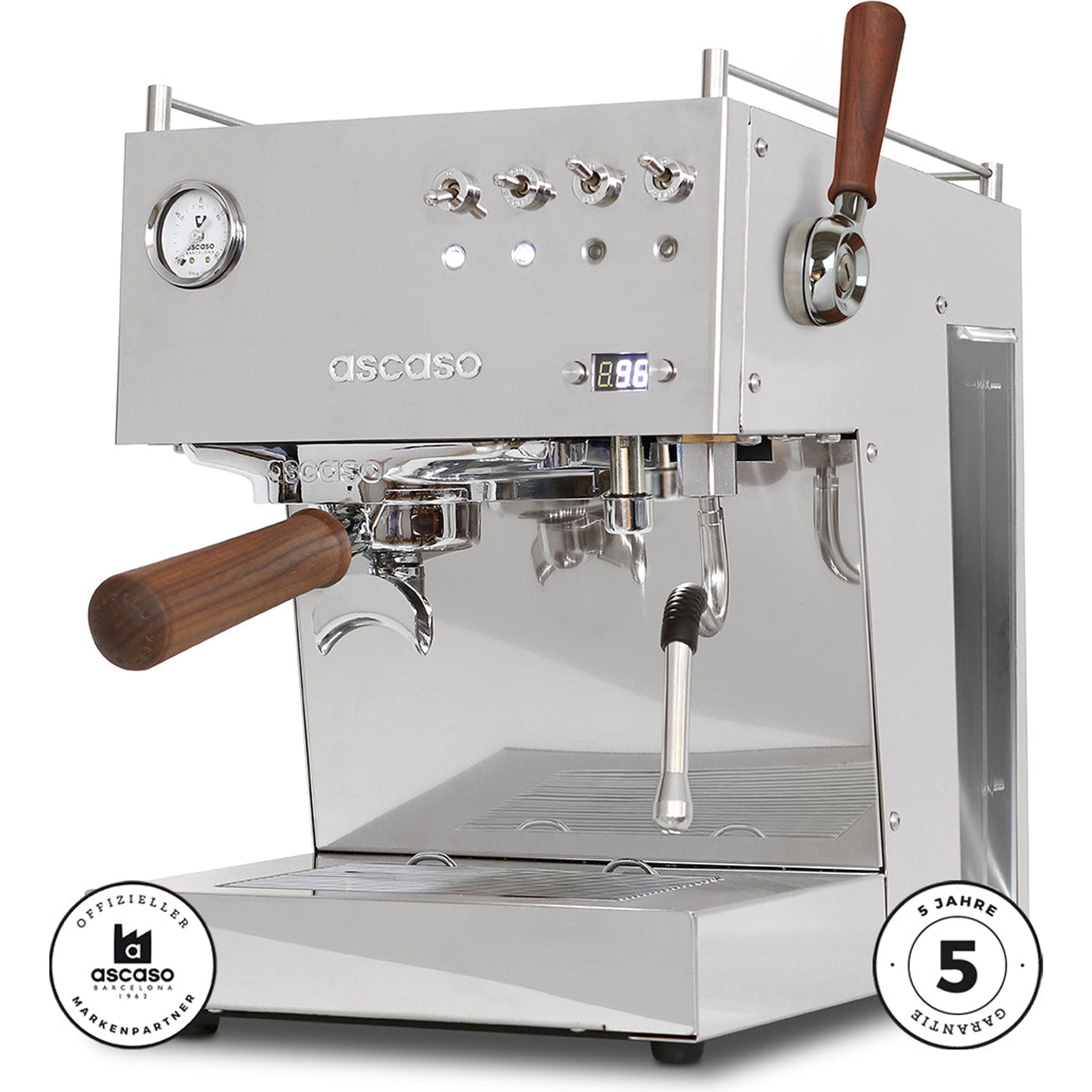 Ascaso Steel DUO PID PLUS | Schwarz Chrom oder Weiß | Das neue Modell ab Oktober 2023 Espressomaschinen Ascaso Chrom / Inox   - Rheinland.Coffee