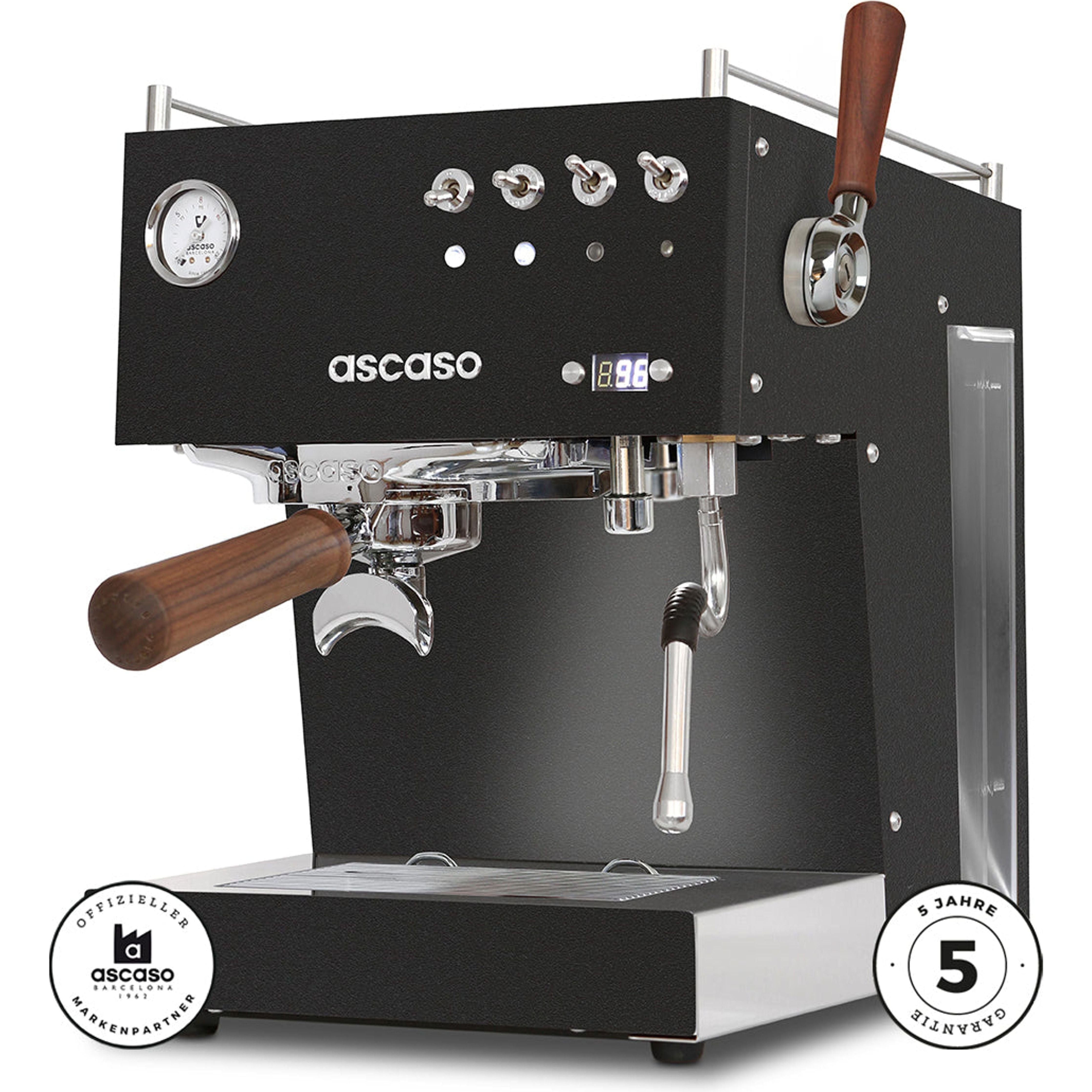 Ascaso Steel DUO PID PLUS | Schwarz Chrom oder Weiß | Das neue Modell Espressomaschinen Ascaso Schwarz   - Rheinland.Coffee