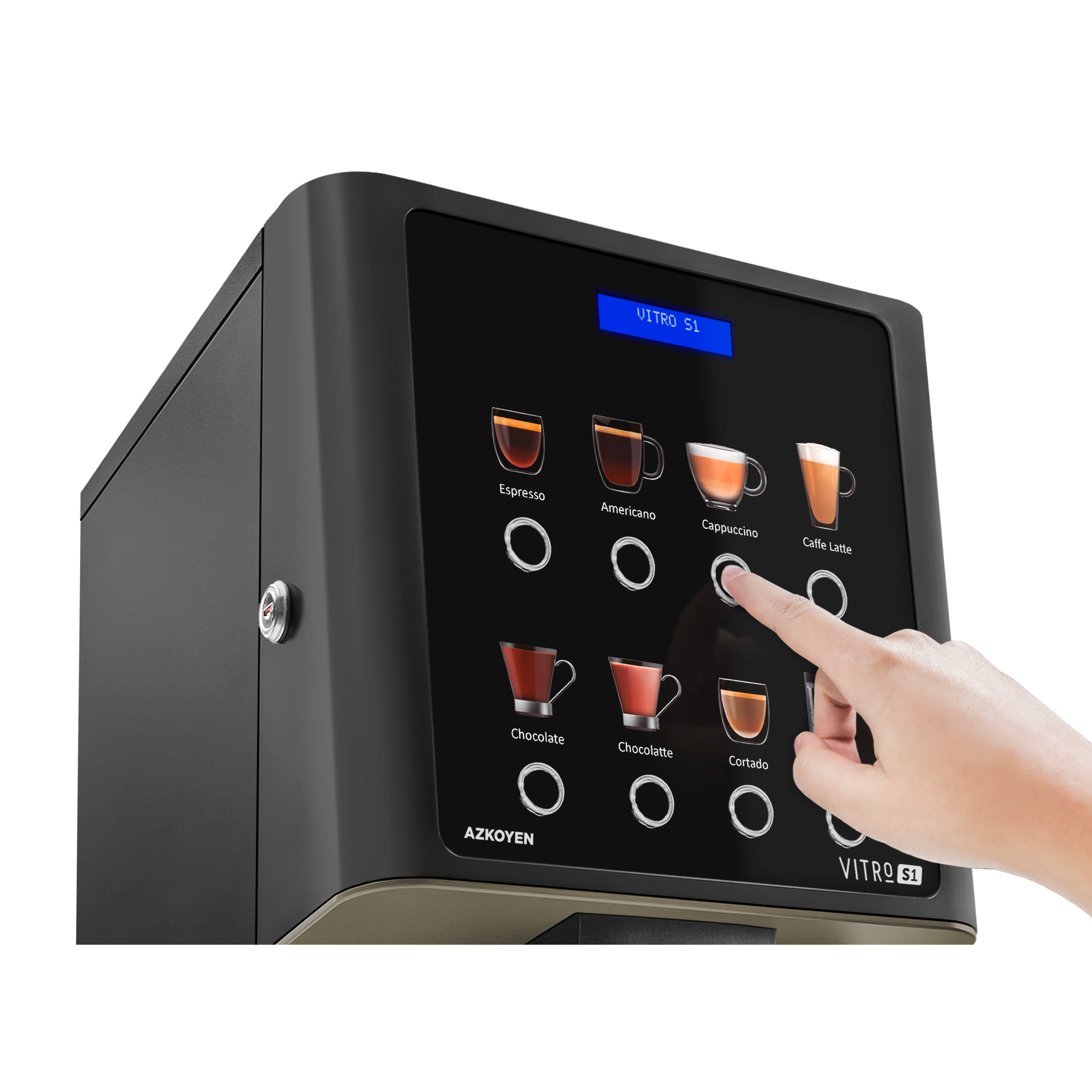 Azkoyen Vitro S1 - 80 Tassen täglich Kaffeevollautomat für Büro Kaffeevollautomat Azkoyen    - Rheinland.Coffee