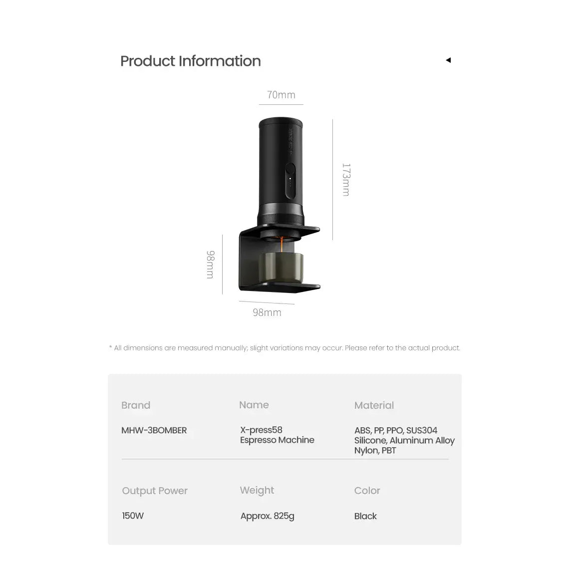 MHW-3BOMBER X-PRESS58 – Kabellose 58 mm Espressomaschine mit Akku Kaffee mobil MHW-3Bomber - Rheinland.Coffee