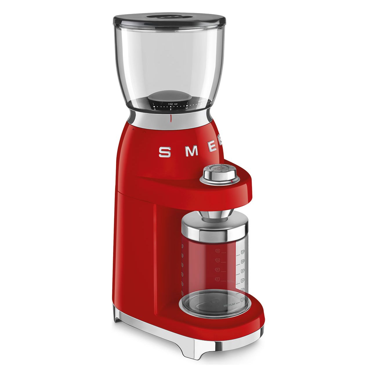 SMEG Kaffeemühle 50's Style - neues Modell CGF11 Kaffeemühlen SMEG Rot   - Rheinland.Coffee