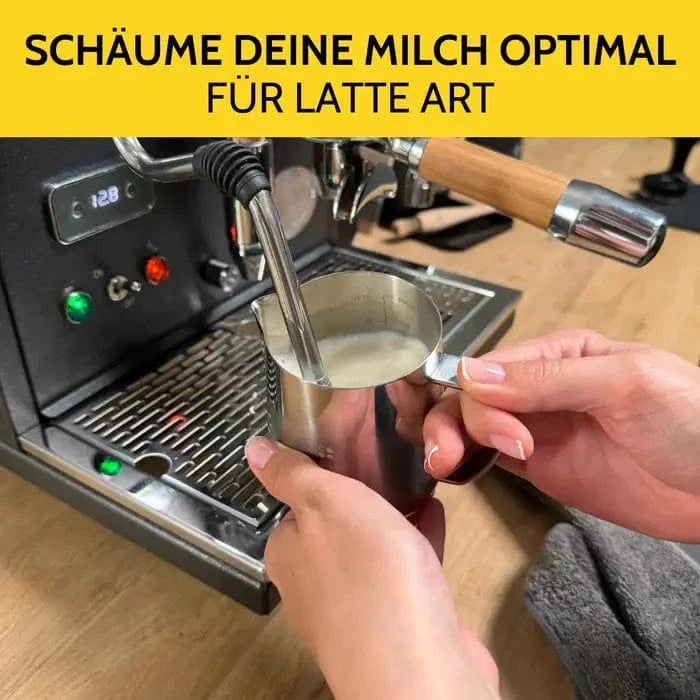 Milchkännchen Edelstahl Silber 350 ml oder 590 ml mit Skala von COYOOCO Milchkännchen COYOOCO - Rheinland.Coffee