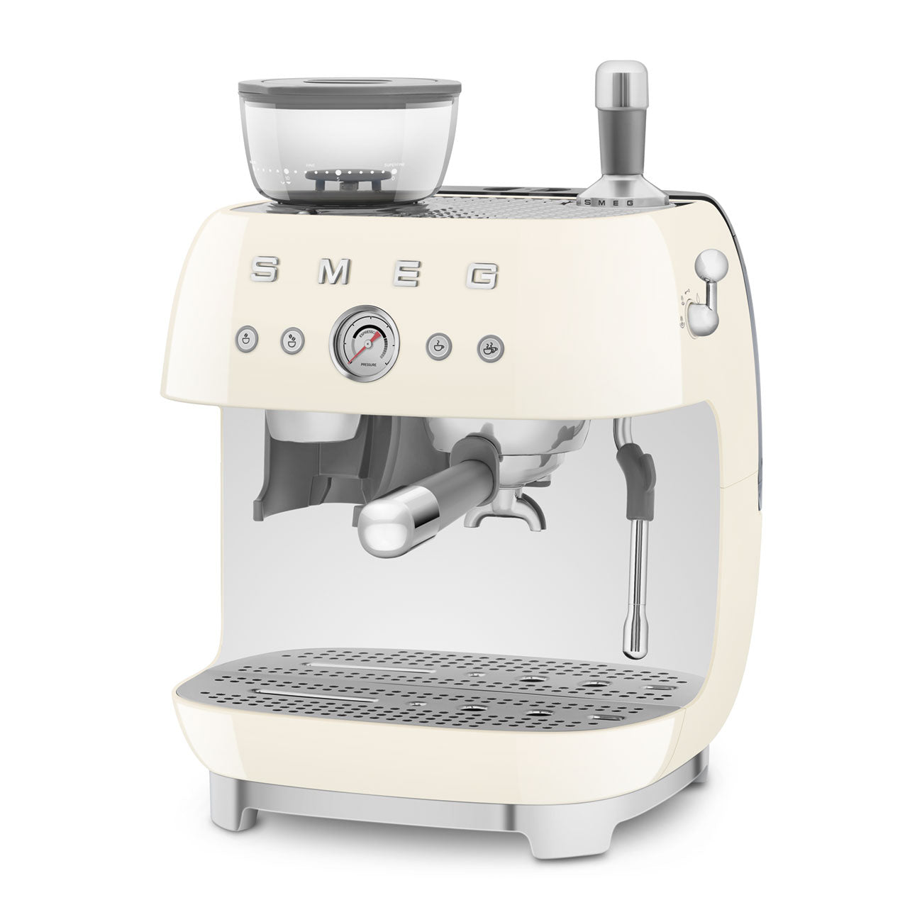SMEG Siebträger Espressomaschine mit Mühle 50's Style Espressomaschinen SMEG Creme   - Rheinland.Coffee