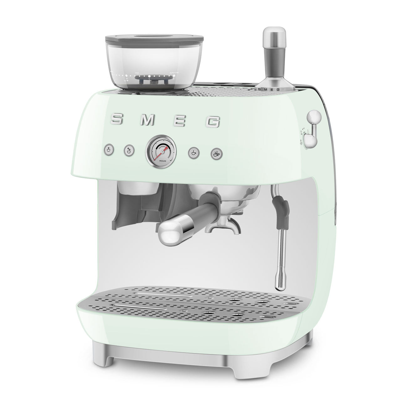 SMEG Siebträger Espressomaschine mit Mühle 50's Style Espressomaschinen SMEG Pastellgrün   - Rheinland.Coffee