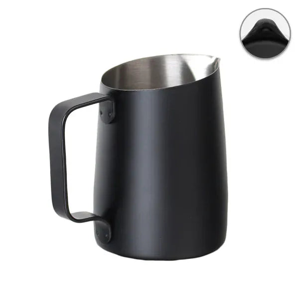 WPM Milchkännchen #09 – Wide Spout Latte Art Pitcher Milchkännchen WPM 650 ml Schwarz - Rheinland.Coffee
