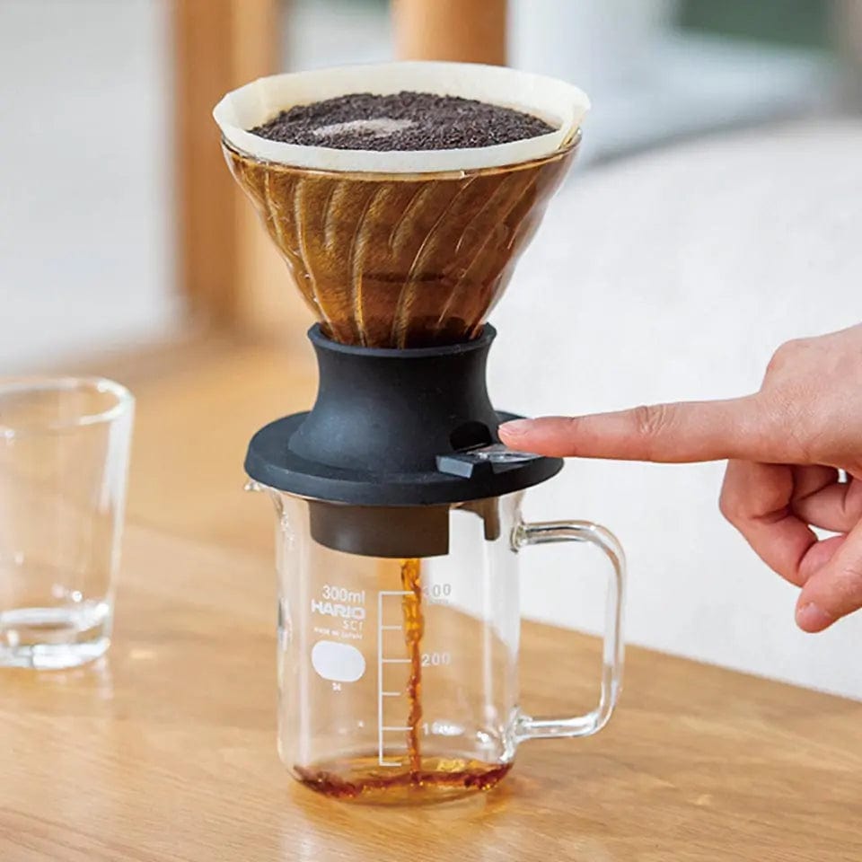 Hario Immersion Dripper Switch Glas Schwarz - zwei Größen Kaffee mobil Hario - Rheinland.Coffee