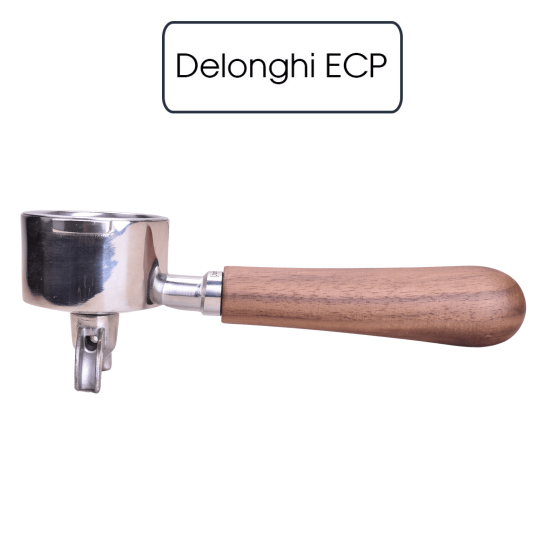 JoeFrex Siebträger mit Walnussholz-Griff für Delonghi ECP (51mm) JoeFrex Siebträger 2er Auslauf Rheinland Coffee