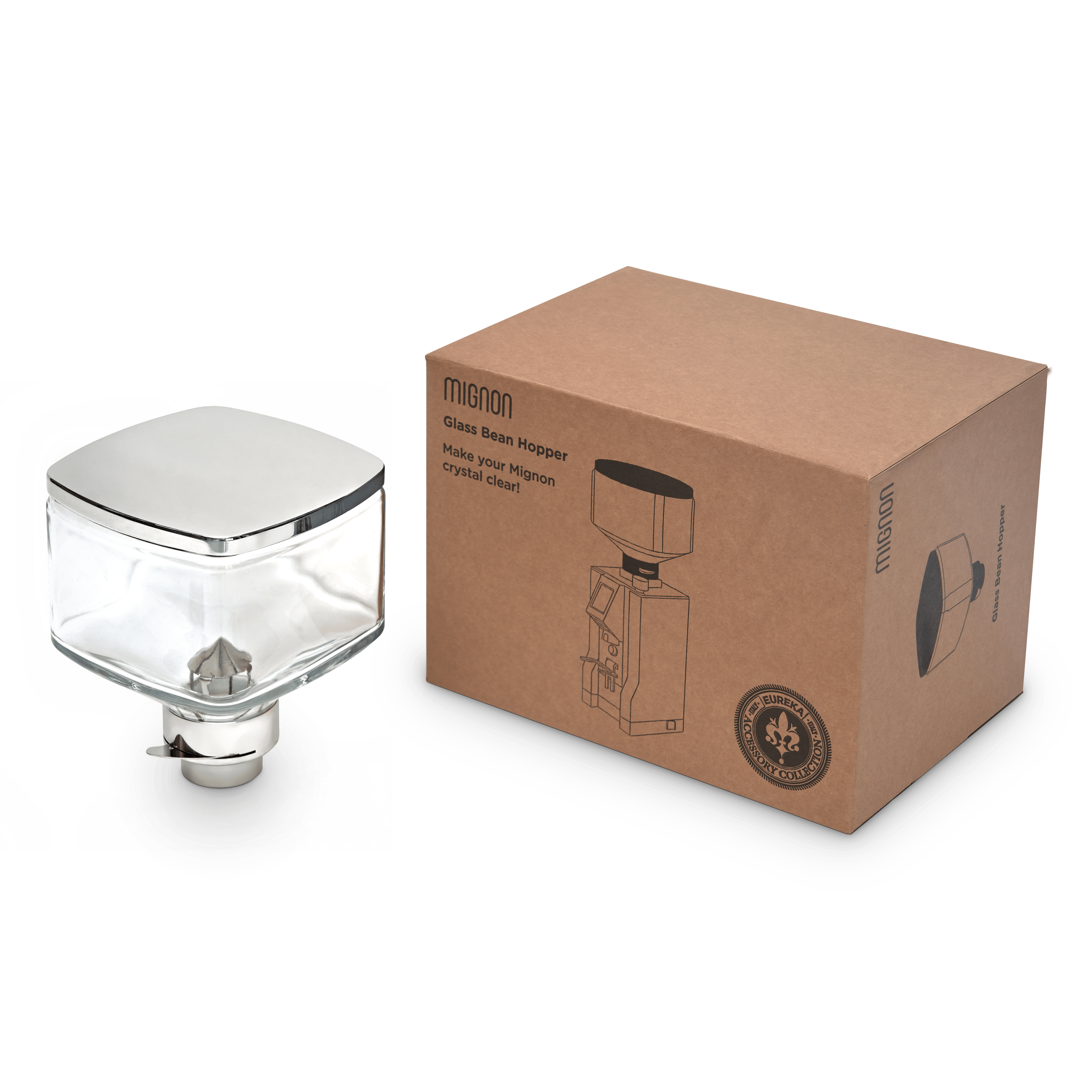 Eureka MIGNON Glass Bean Hopper – Bohnenbehälter aus Glas Bohnenbehälter Eureka - Rheinland.Coffee