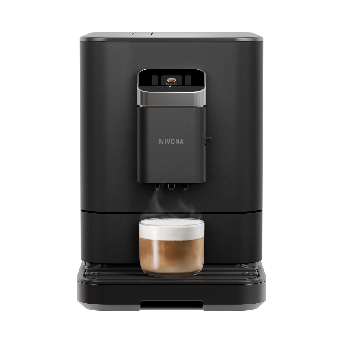 Nivona NIVO 7'101 bereitet einen Cappuccino im Glas zu