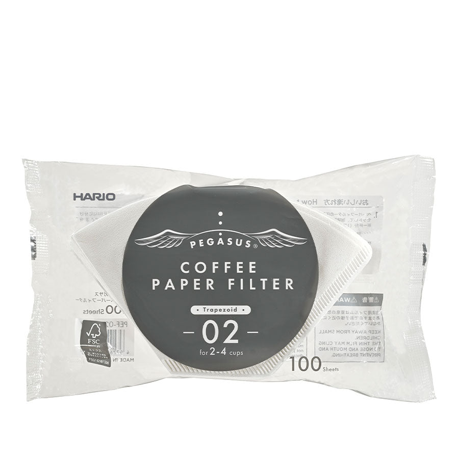 Hario Pegasus Filterpapier - 3 Größen - 100 Filter Filterpapier Hario 02   - Rheinland.Coffee