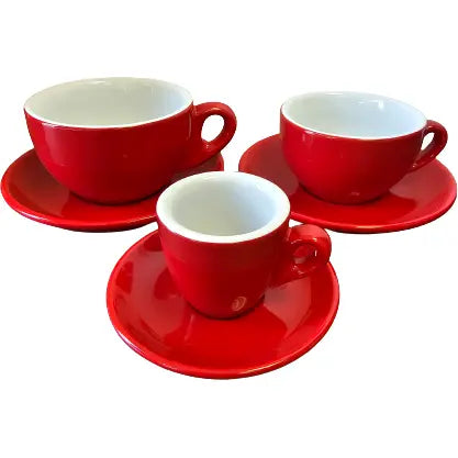 Espresso Tasse und Untertasse Rot Serie Palermo von Nuova Point 56 ml Espressotasse Nuova Point - Rheinland.Coffee