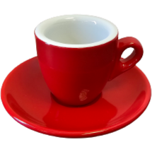 Espresso Tasse und Untertasse Rot Serie Palermo von Nuova Point 56 ml Kaffee- und Teetassen Nuova Point    - Rheinland.Coffee