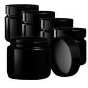 Bohnenbehälter für Single Dose – Tiegel Glas Schwarz - 5er Pack Dosierbecher Rheinland.Coffee - Rheinland.Coffee