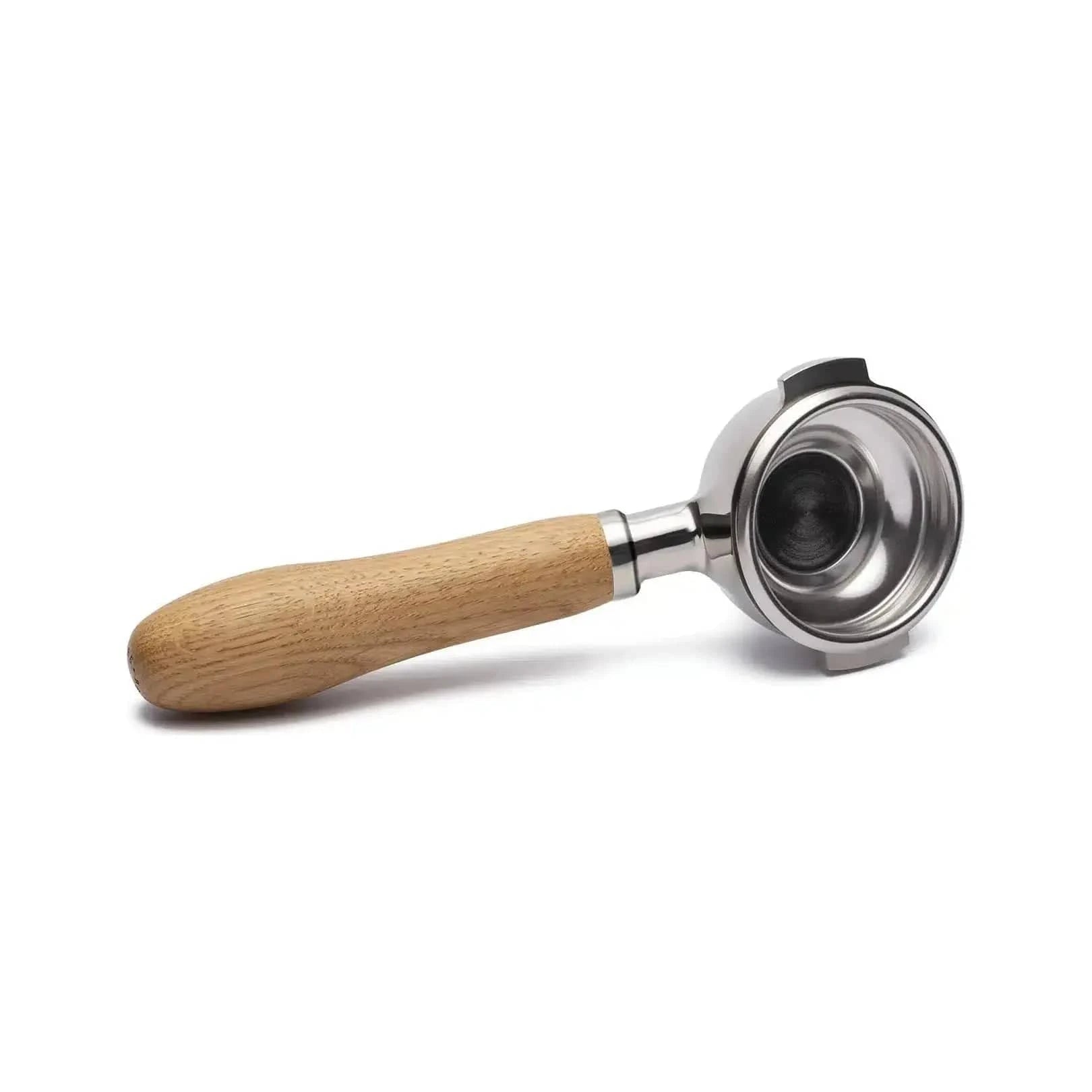 Brewspire Edelstahl Holz Siebträger EINZELAUSLAUF für E61 Siebträger Brewspire Eichenholz - Rheinland.Coffee