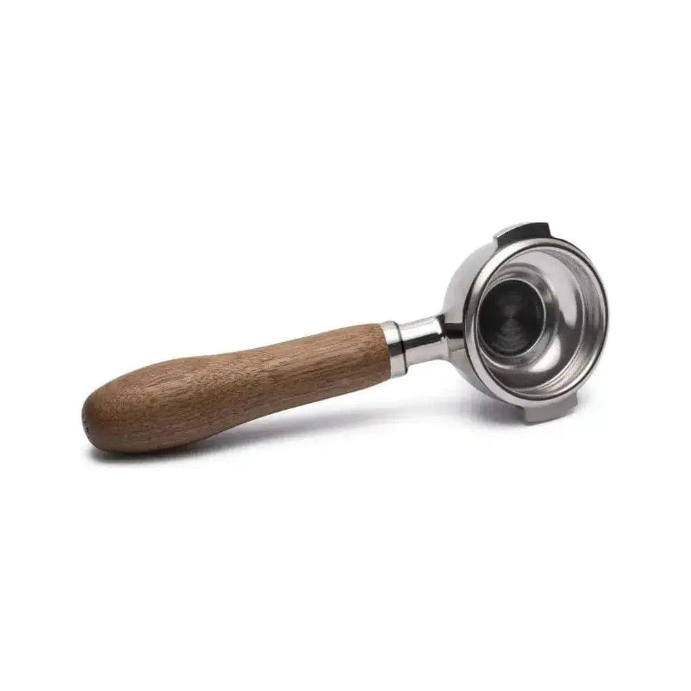 Brewspire Edelstahl Holz Siebträger EINZELAUSLAUF für E61 Siebträger Brewspire Nussholz - Rheinland.Coffee