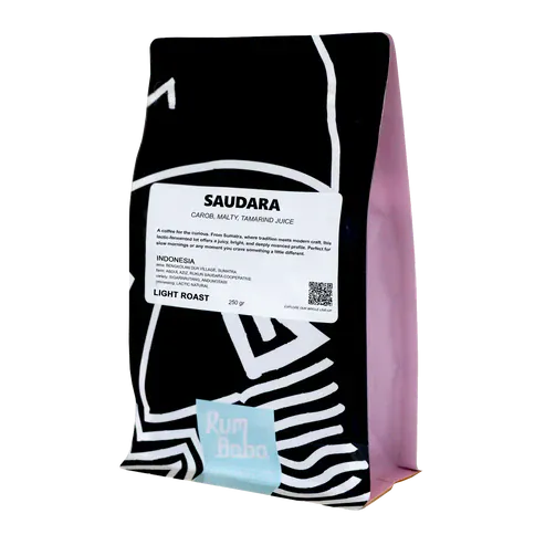 Rum Baba Indonesia Saudara – Light Roast - Johannisbrot, malzig, Tamarindensaft Kaffee Rum Baba 250 Gramm - Rheinland.Coffee