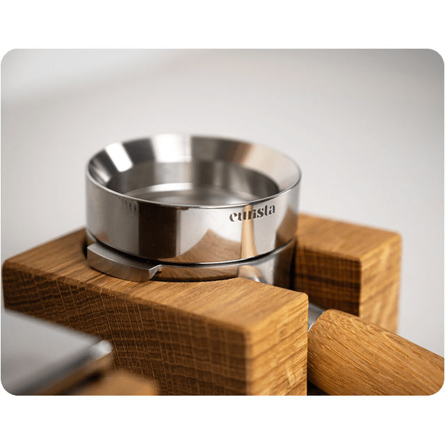 Brewspire Tamping Station TRIO - längs HOLZ Tamper Station Brewspire - Rheinland.Coffee
