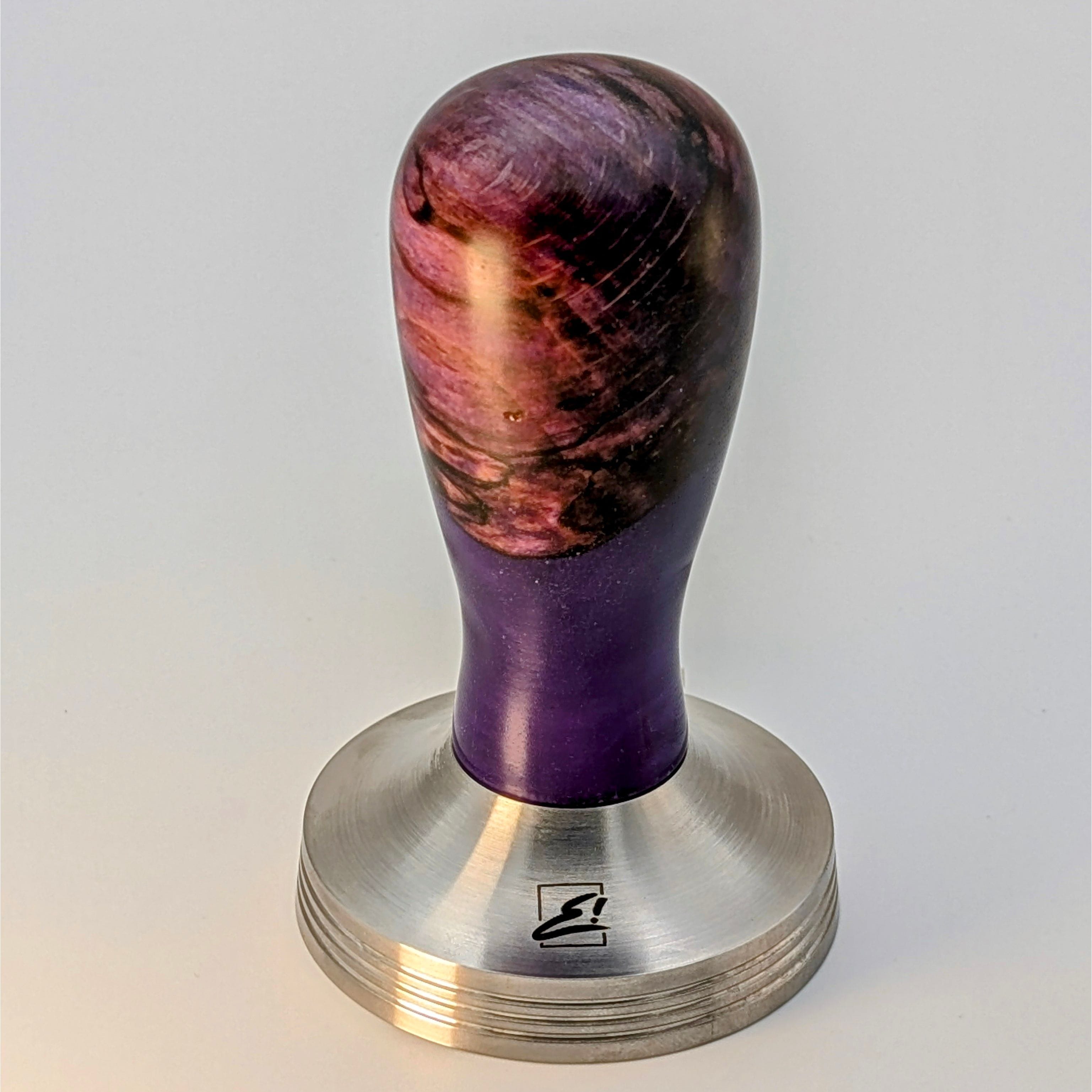 Epoxy Elegance Tamper #11 – Gestockte Buche & Violett Tamper EMMERICH Art - Rheinland.Coffee