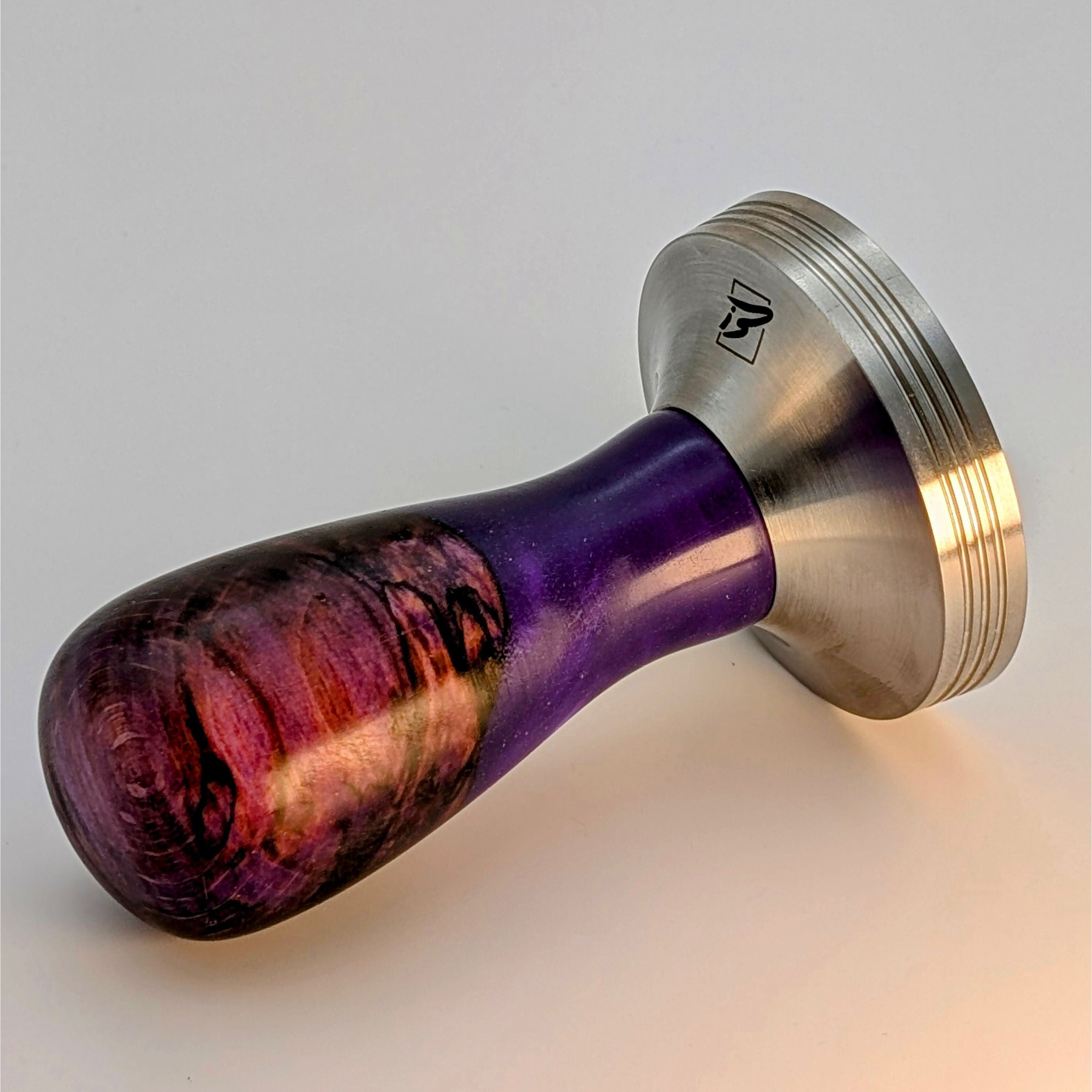 Epoxy Elegance Tamper #11 – Gestockte Buche & Violett Tamper EMMERICH Art - Rheinland.Coffee