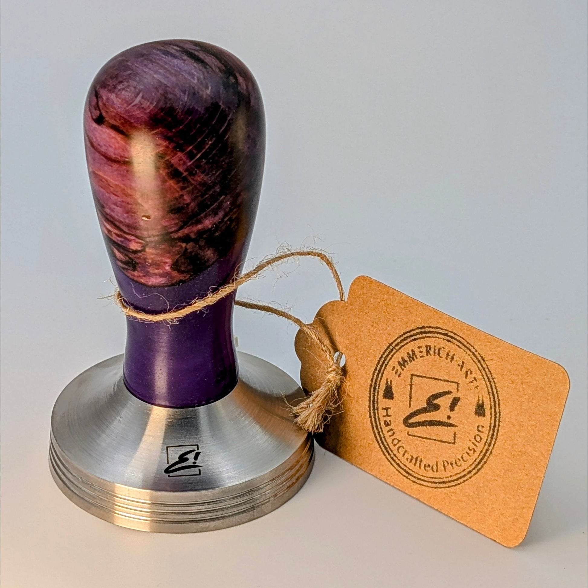 Epoxy Elegance Tamper #11 – Gestockte Buche & Violett Tamper EMMERICH Art - Rheinland.Coffee