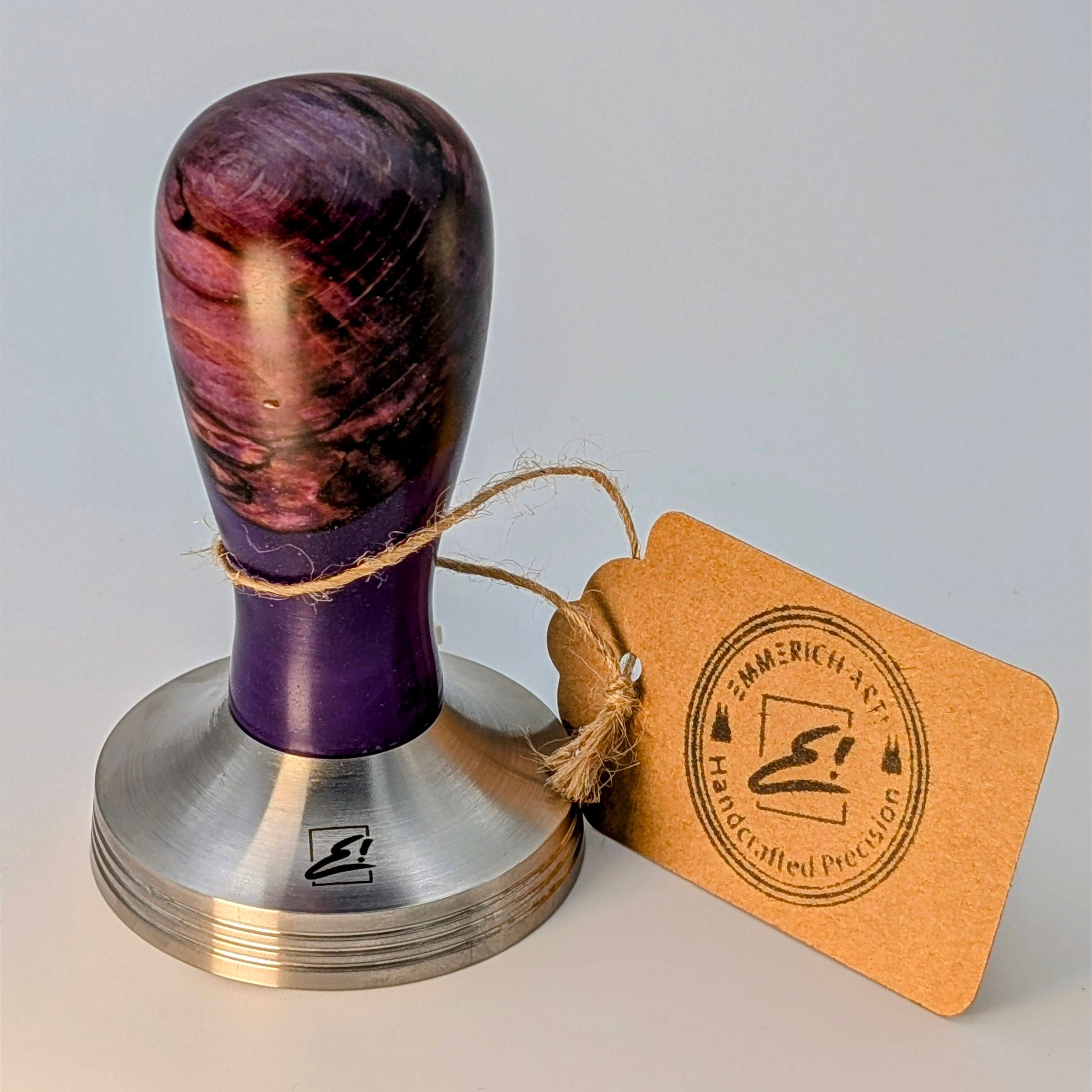 Epoxy Elegance Tamper #11 – Gestockte Buche & Violett Tamper EMMERICH Art - Rheinland.Coffee