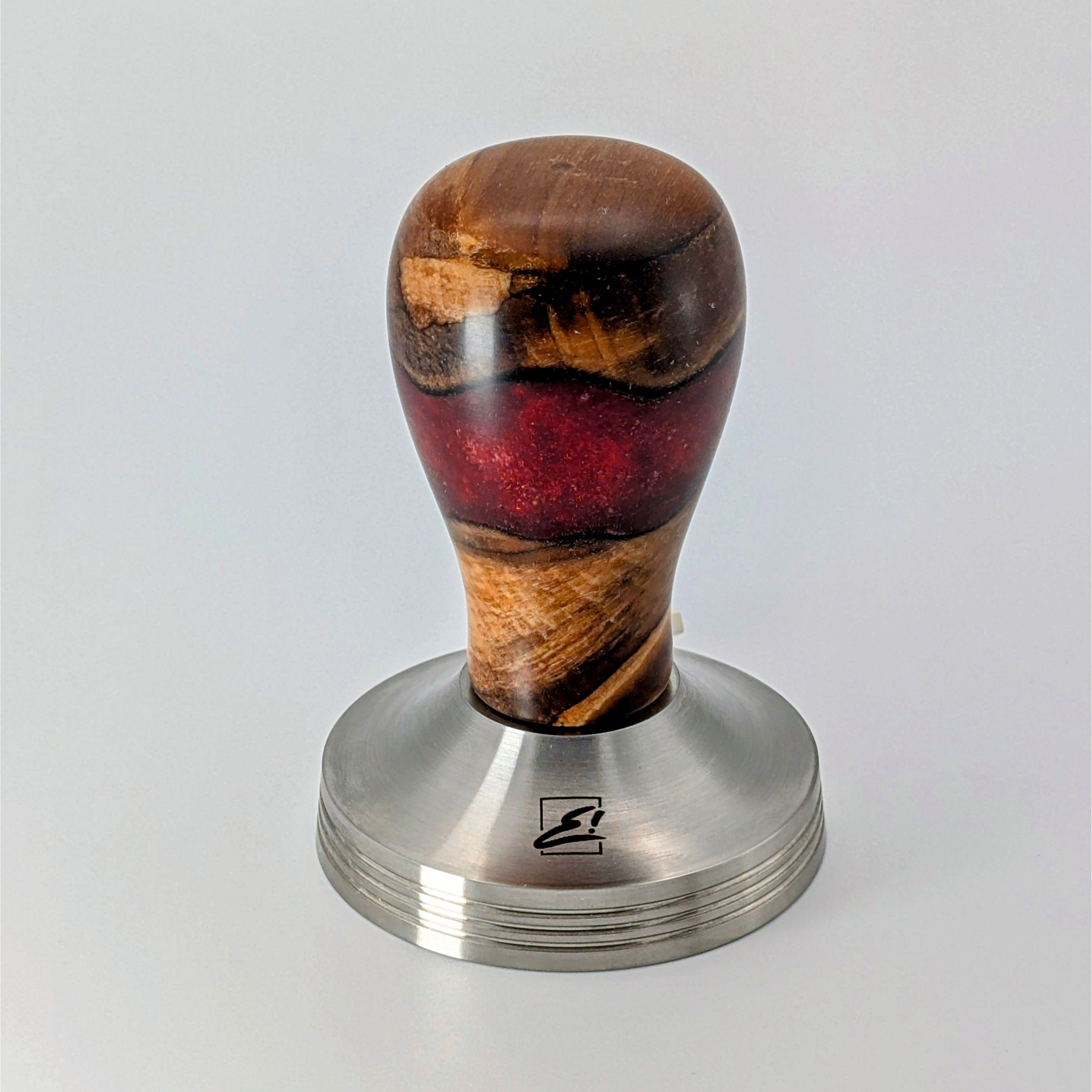 Epoxy Elegance Tamper #14 – Pappelmaser & Rubinrot Tamper EMMERICH Art - Rheinland.Coffee