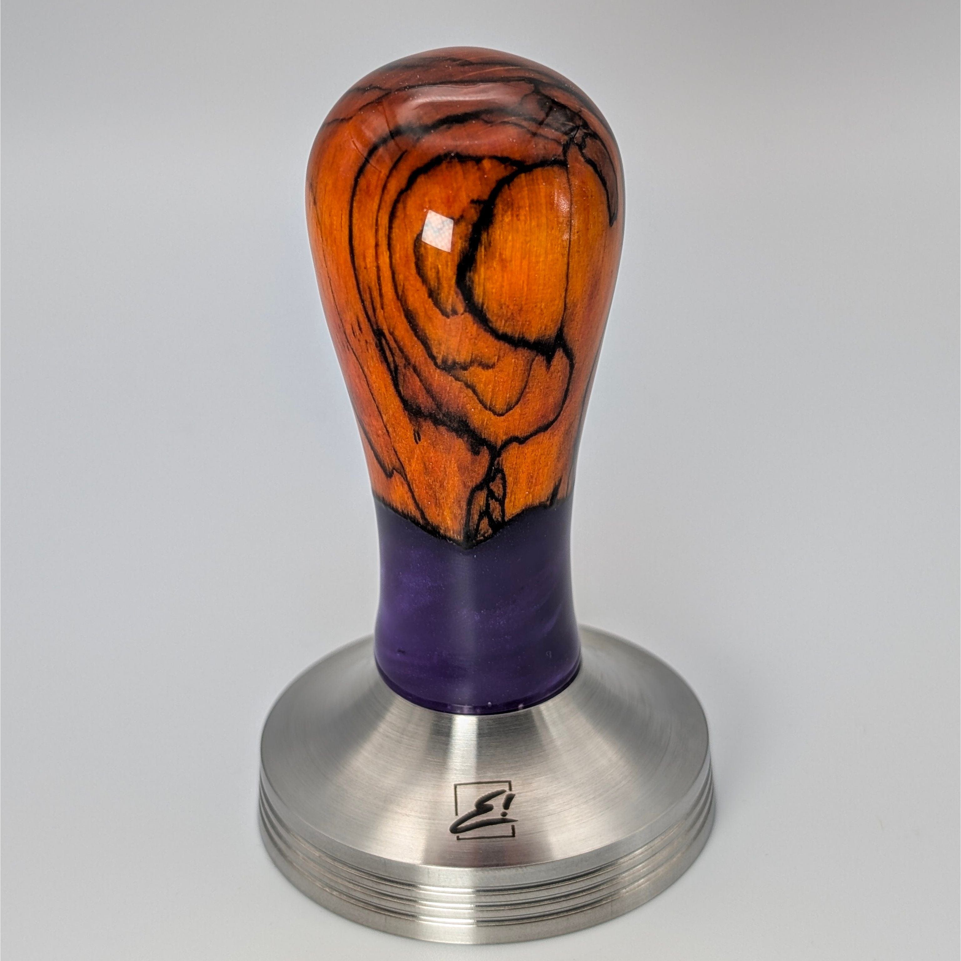 Epoxy Elegance Tamper #17 – Gestockte Buche & Petrolblau Tamper EMMERICH Art - Rheinland.Coffee
