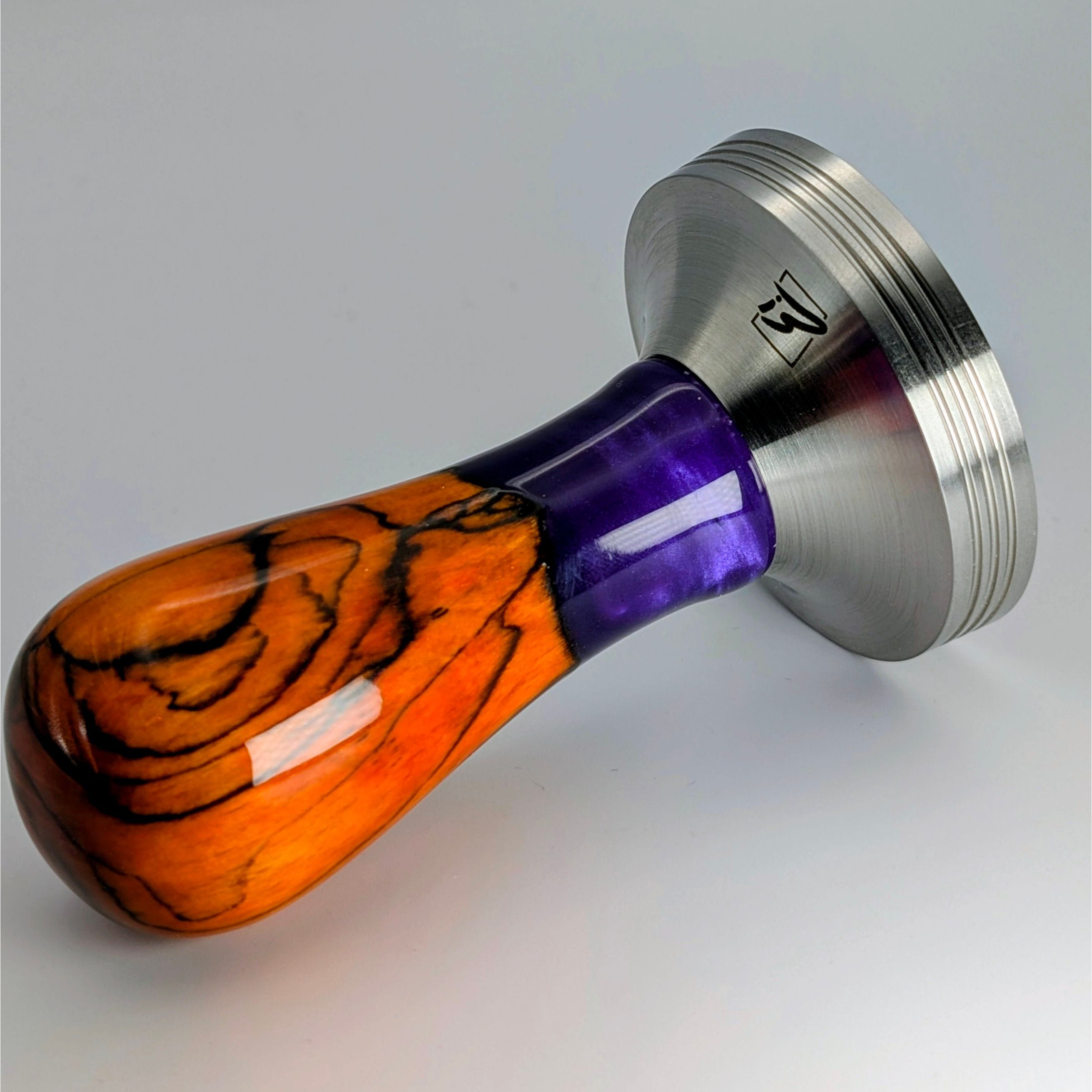 Epoxy Elegance Tamper #17 – Gestockte Buche & Petrolblau Tamper EMMERICH Art - Rheinland.Coffee