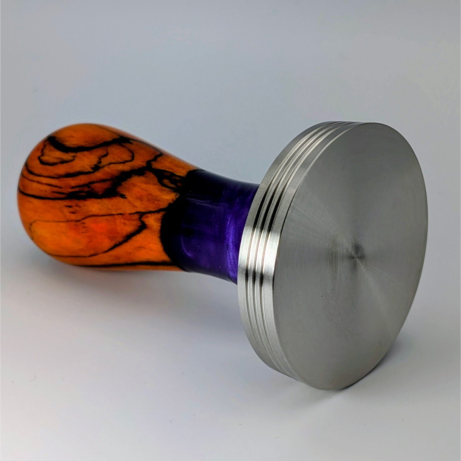 Epoxy Elegance Tamper #17 – Gestockte Buche & Petrolblau Tamper EMMERICH Art - Rheinland.Coffee