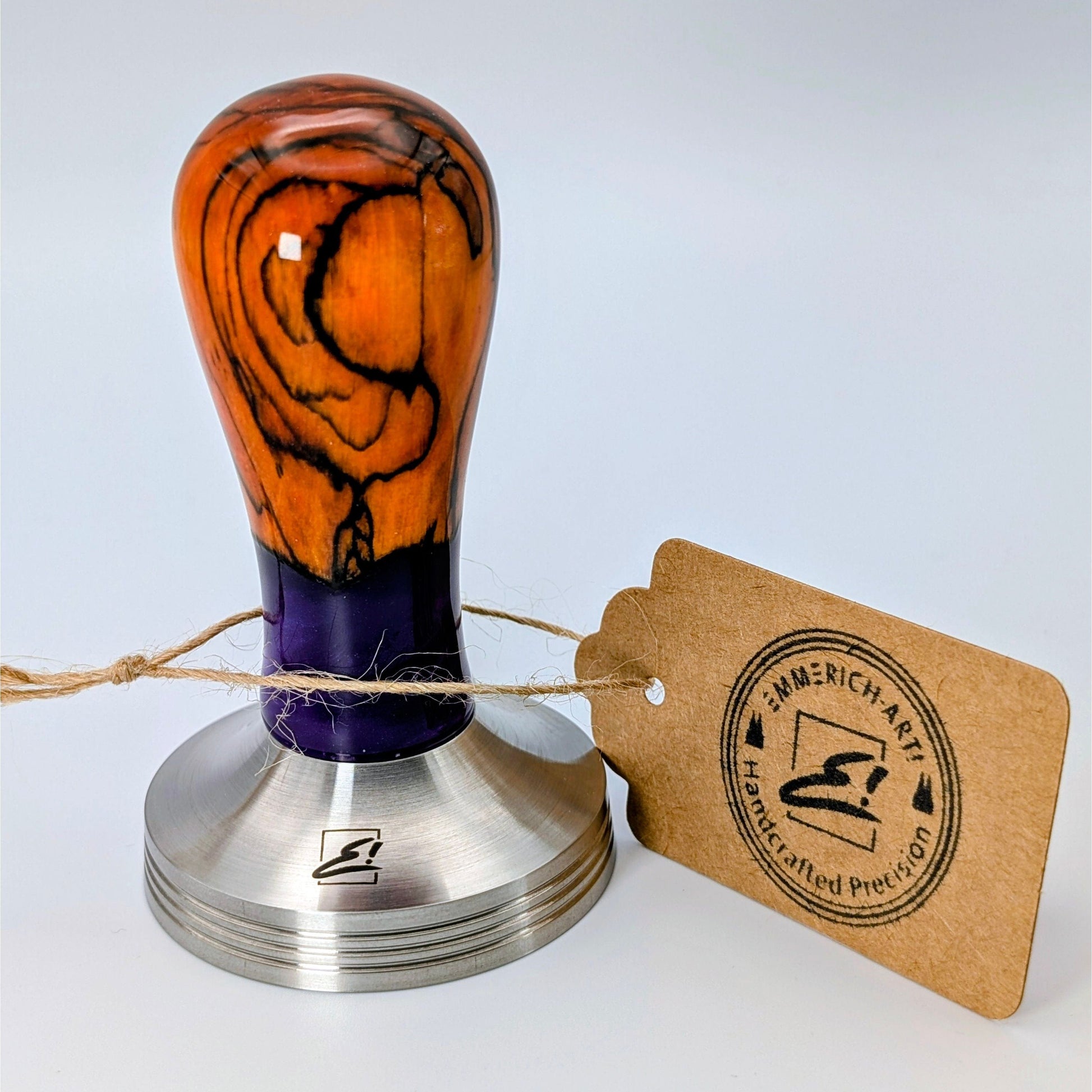 Epoxy Elegance Tamper #17 – Gestockte Buche & Petrolblau Tamper EMMERICH Art - Rheinland.Coffee