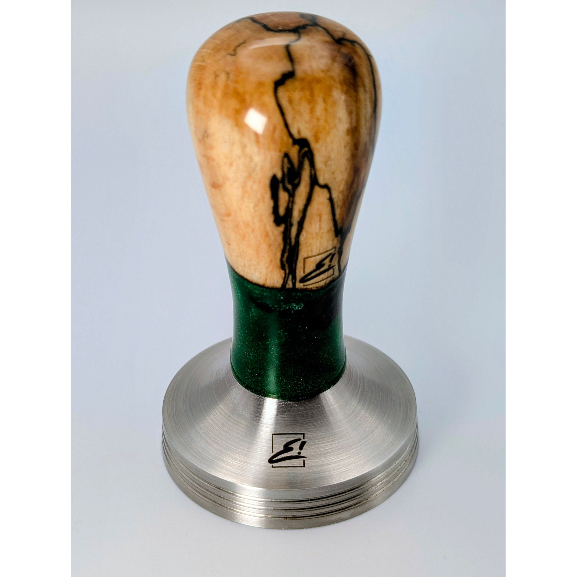 Epoxy Elegance Tamper #19 – Gestockte Buche & Smaragdgrün Tamper EMMERICH Art - Rheinland.Coffee