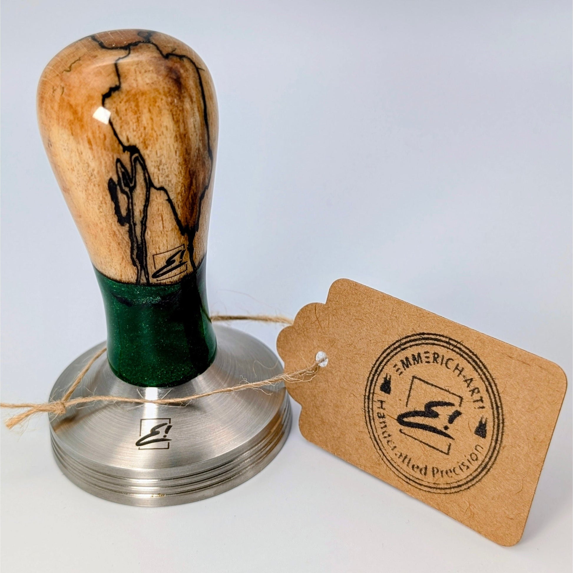 Epoxy Elegance Tamper #19 – Gestockte Buche & Smaragdgrün Tamper EMMERICH Art - Rheinland.Coffee