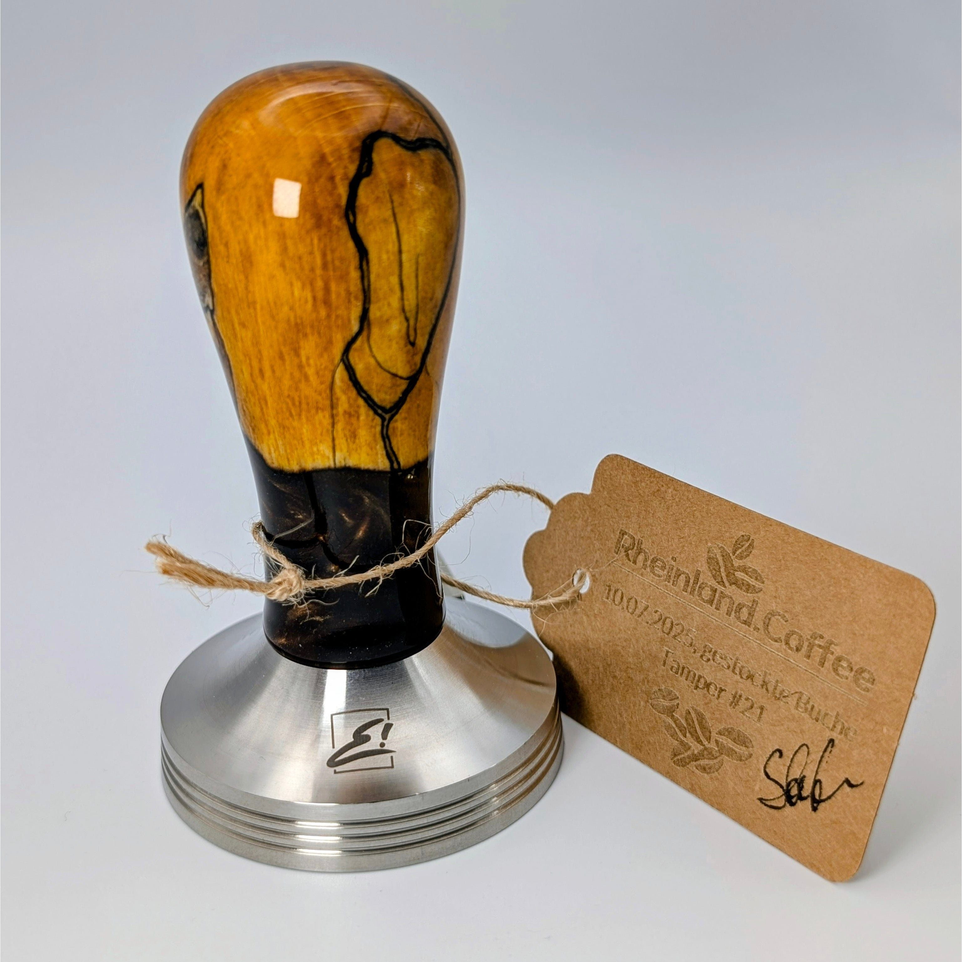 Epoxy Elegance Tamper #21 – Gestockte Buche & Black Resin | Emmerich Art Tamper EMMERICH Art - Rheinland.Coffee