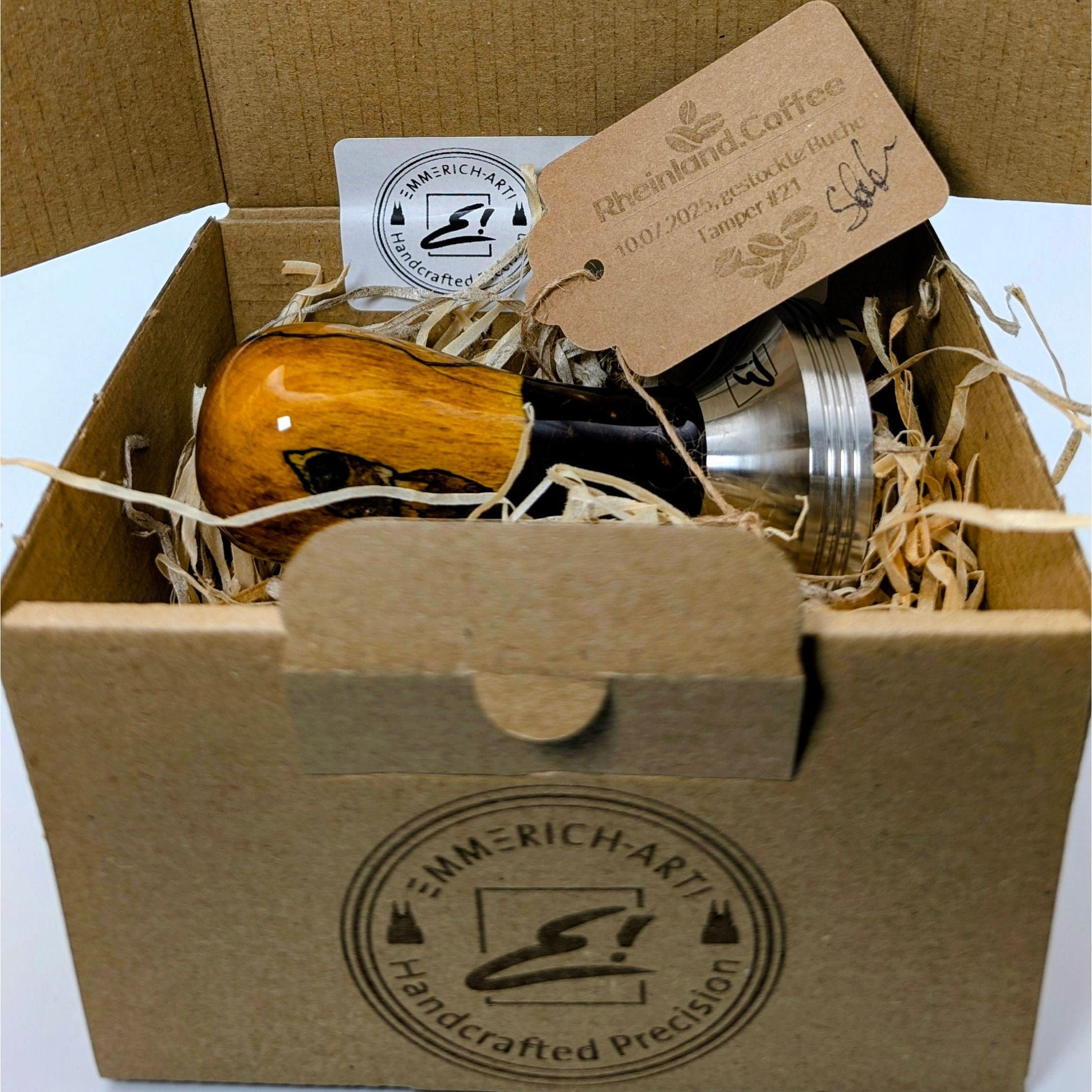 Epoxy Elegance Tamper #21 – Gestockte Buche & Black Resin | Emmerich Art Tamper EMMERICH Art - Rheinland.Coffee